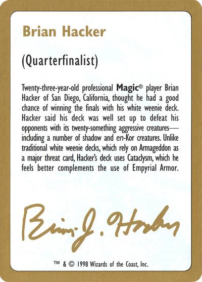 Brian Hacker Bio WC98-BH0A World Championship Decks 1998 Magic card