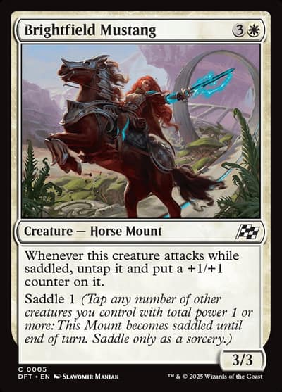 Brightfield Mustang 5 Aetherdrift Magic card