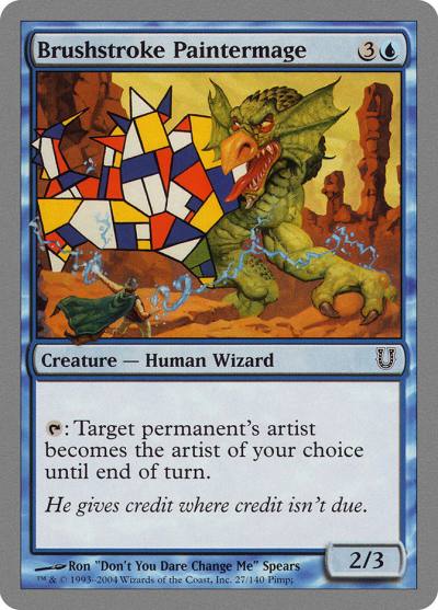 Brushstroke Paintermage UNH-27 Unhinged Magic card