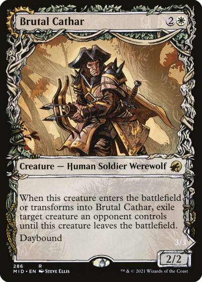 Brutal Cathar // Moonrage Brute MID-286 Innistrad: Midnight Hunt Magic card