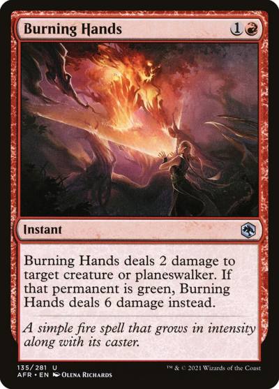 Burning Hands AFR-135 Adventures in the Forgotten Realms Magic card