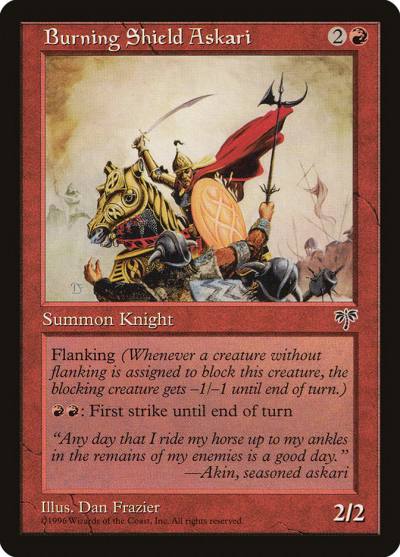 Burning Shield Askari 162 Mirage Magic card