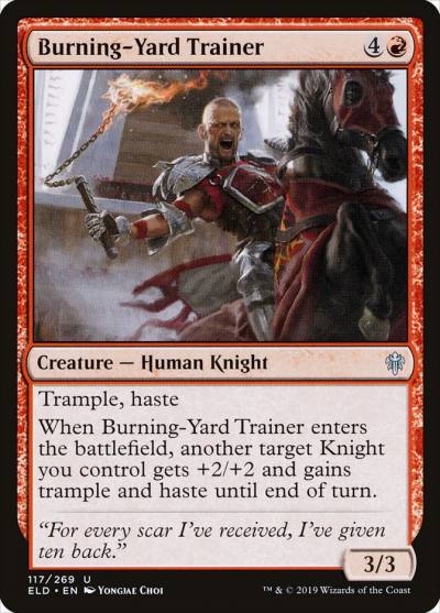 Burning-Yard Trainer 117 Throne of Eldraine Magic card
