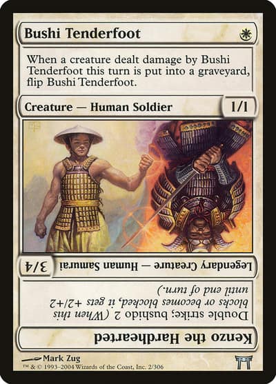 Bushi Tenderfoot // Kenzo the Hardhearted 2 Champions of Kamigawa Magic card