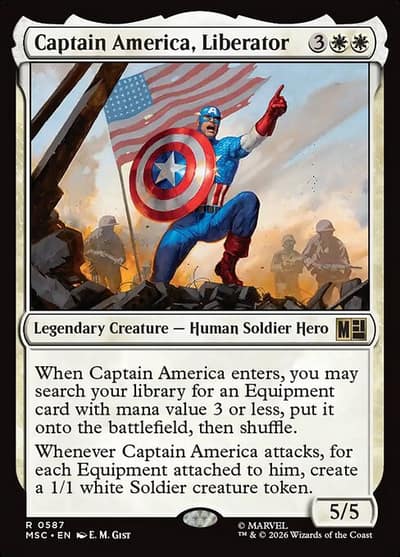 Captain America, Liberator 587 Marvel Super Heroes Commander Magic card