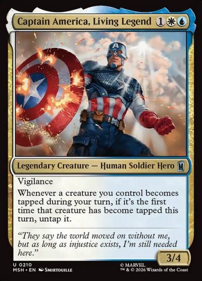 Captain America, Living Legend MSH-210 Marvel Super Heroes Magic card