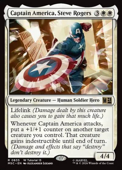 Captain America, Steve Rogers MSC-835 Marvel Super Heroes Commander Magic card