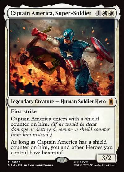 Captain America, Super-Soldier MSH-9 Marvel Super Heroes Magic card