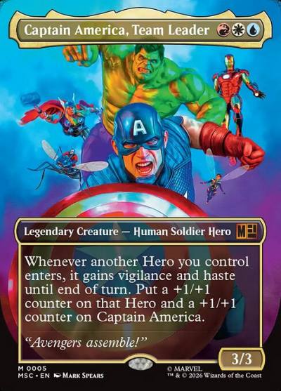 Captain America, Team Leader MSC-5 Marvel Super Heroes Commander Magic card