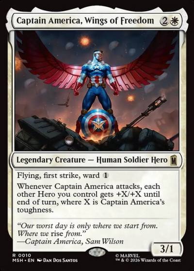 Captain America, Wings of Freedom MSH-10 Marvel Super Heroes Magic card