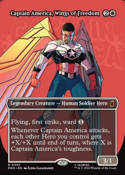 Captain America, Wings of Freedom MSH-353 Marvel Super Heroes Magic card