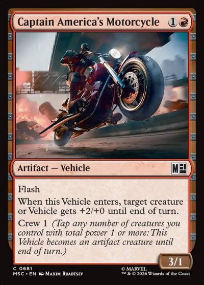 Captain America's Motorcycle MSC-681 Marvel Super Heroes Commander Magic card