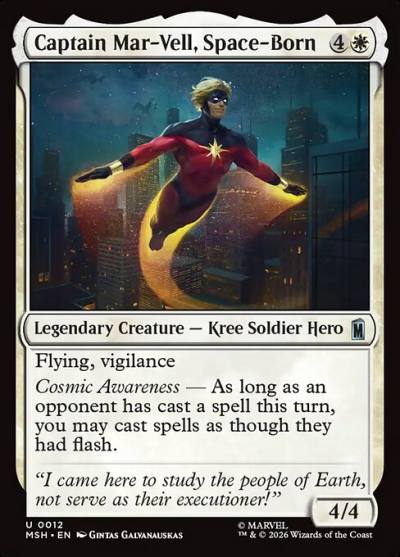 Captain Mar-Vell, Space-Born MSH-12 Marvel Super Heroes Magic card
