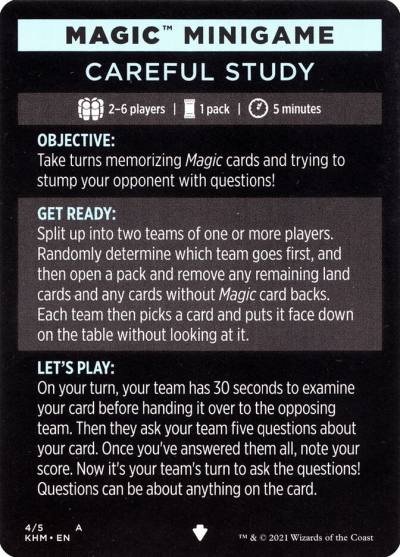Careful Study (minigame) // Careful Study (cont'd) MKHM-4 Kaldheim Minigames Magic card