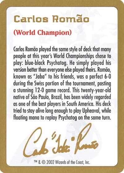 Carlos Romão Bio WC02-CR0A World Championship Decks 2002 Magic card