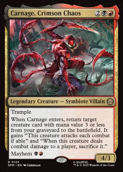 Carnage, Crimson Chaos SPM-125 Marvel's Spider-Man Magic card