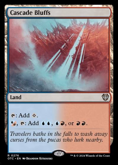 Cascade Bluffs OTC-276 Outlaws of Thunder Junction Commander Magic card