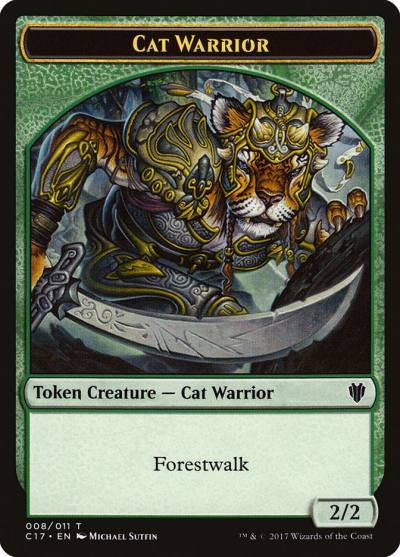 Cat Warrior TC17-8 Commander 2017 Tokens Magic card