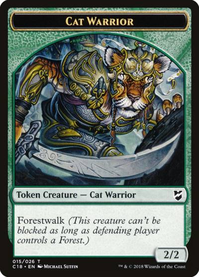 Cat Warrior TC18-15 Commander 2018 Tokens Magic card