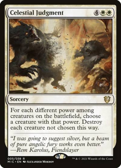 Celestial Judgment MIC-5 Midnight Hunt Commander Magic card