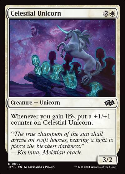 Celestial Unicorn J25-97 Foundations Jumpstart Magic card