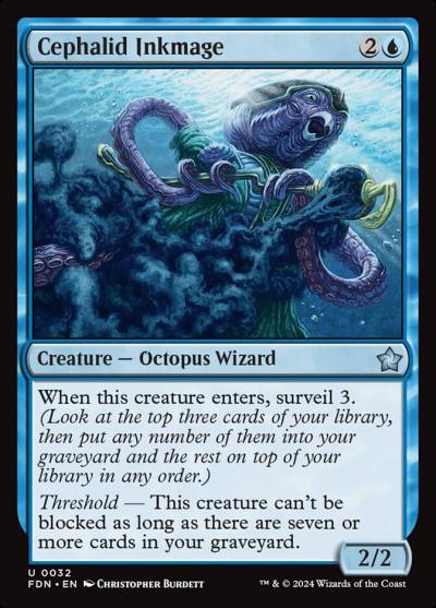Cephalid Inkmage FDN-32 Foundations Magic card