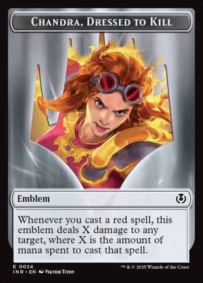 Chandra, Dressed to Kill Emblem TINR-24 Innistrad Remastered Tokens Magic card