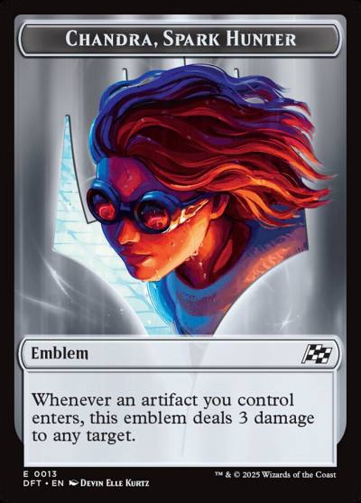 Chandra, Spark Hunter Emblem TDFT-13 Aetherdrift Tokens Magic card