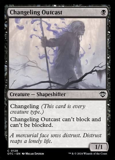 Changeling Outcast OTC-128 Outlaws of Thunder Junction Commander Magic card