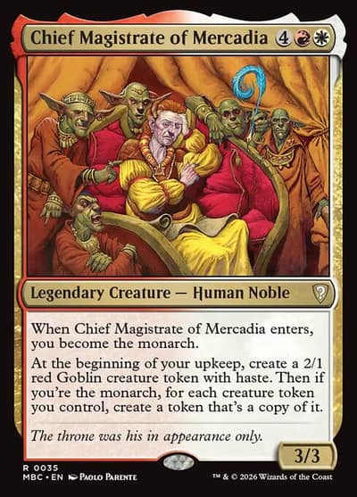 Chief Magistrate of Mercadia 35 Mystery Booster Commander Edition Magic card