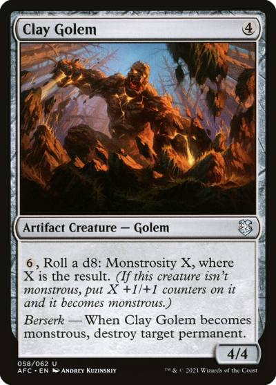 Clay Golem 58 Forgotten Realms Commander Magic card