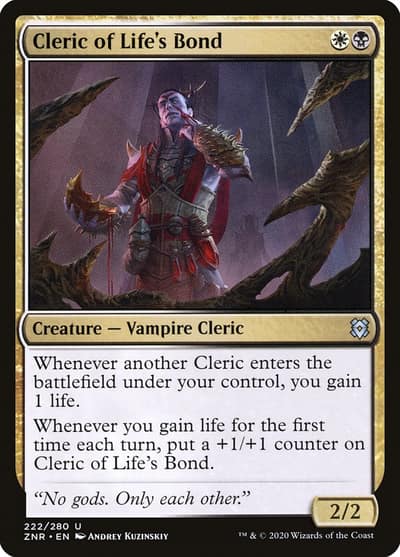 Cleric of Life's Bond 222 Zendikar Rising Magic card