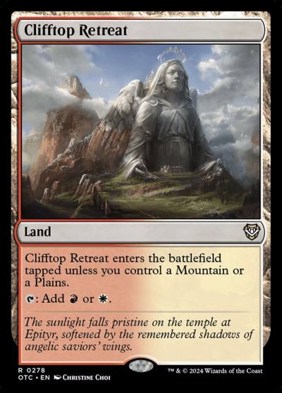 Clifftop Retreat OTC-278 Outlaws of Thunder Junction Commander Magic card