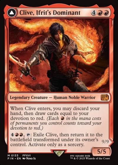 Clive, Ifrit's Dominant // Ifrit, Warden of Inferno FIN-133 Final Fantasy Magic card