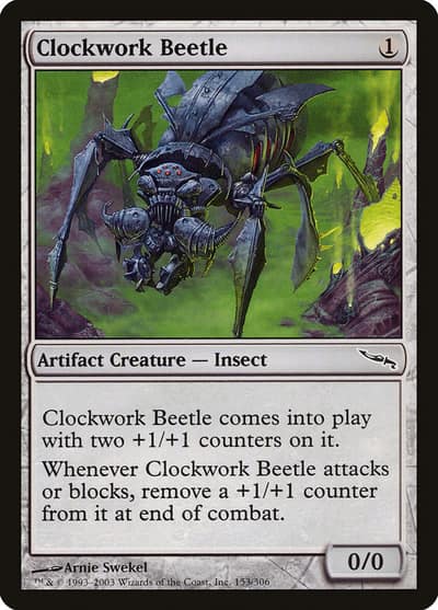 Clockwork Beetle 153 Mirrodin Magic card