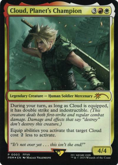 Cloud, Planet's Champion PMEI-2025-13 Media and Collaboration Promos Magic card