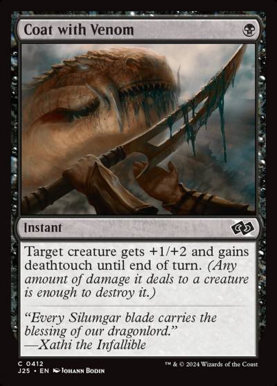 Coat with Venom J25-412 Foundations Jumpstart Magic card