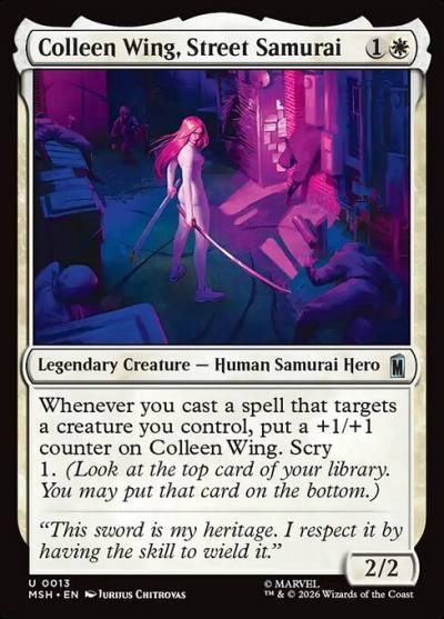 Colleen Wing, Street Samurai MSH-13 Marvel Super Heroes Magic card