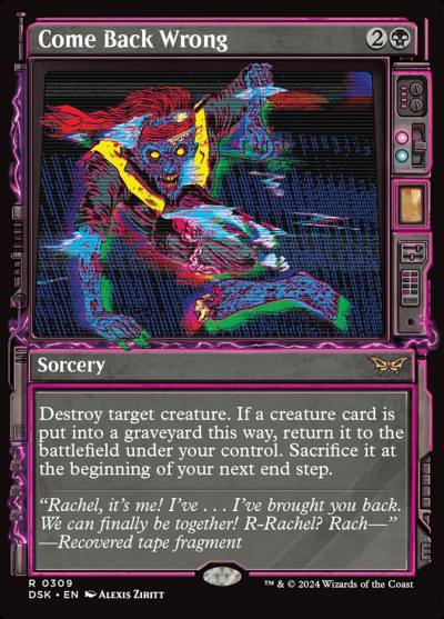 Come Back Wrong DSK-309 Duskmourn: House of Horror Magic card