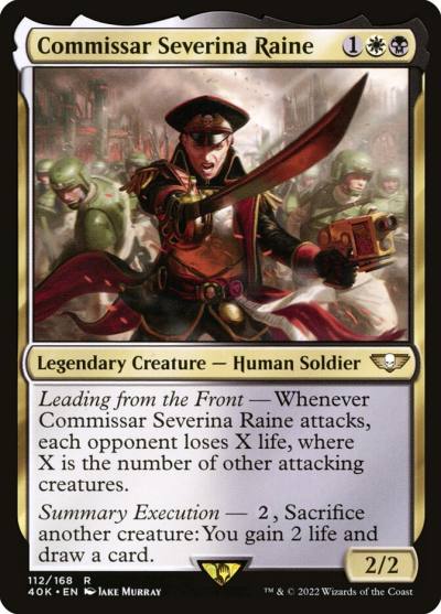 Commissar Severina Raine 40K-112 Warhammer 40,000 Commander Magic card