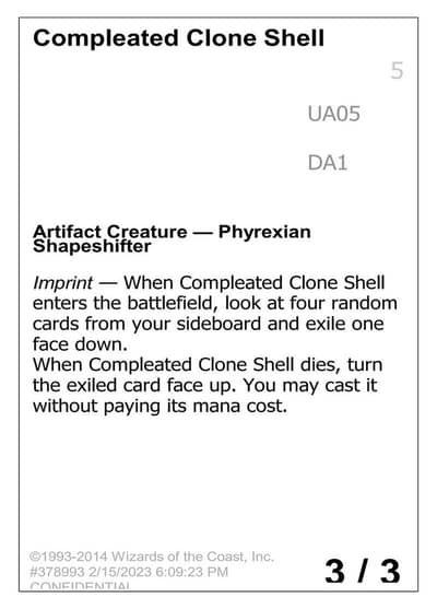 Compleated Clone Shell UA05a Unknown Event Magic card
