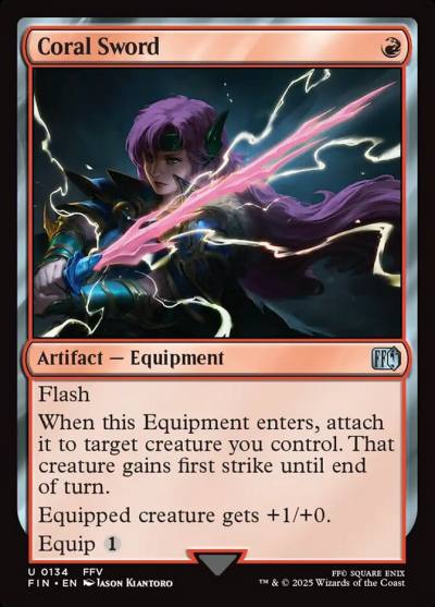 Coral Sword FIN-134 Final Fantasy Magic card