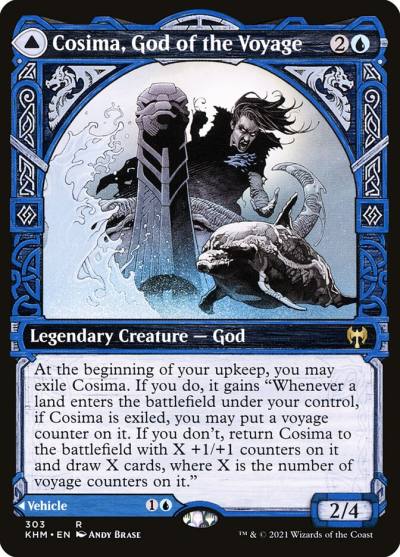 Cosima, God of the Voyage // The Omenkeel KHM-303 Kaldheim Magic card