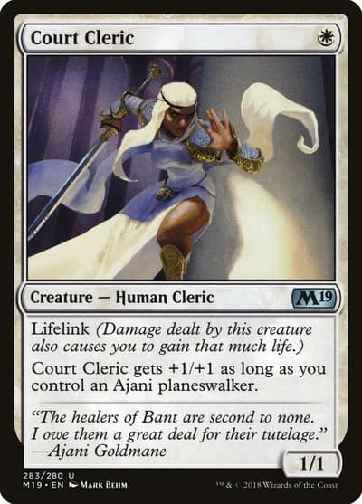 Court Cleric 283 Core Set 2019 Magic card