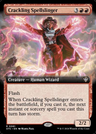 Crackling Spellslinger OTC-61 Outlaws of Thunder Junction Commander Magic card