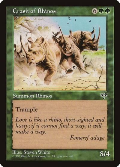 Crash of Rhinos MIR-210 Mirage Magic card