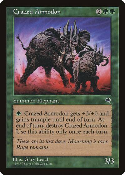 Crazed Armodon TMP-220 Tempest Magic card