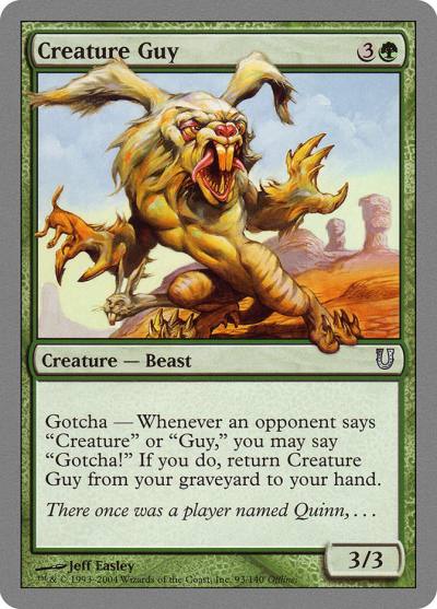 Creature Guy 93 Unhinged Magic card