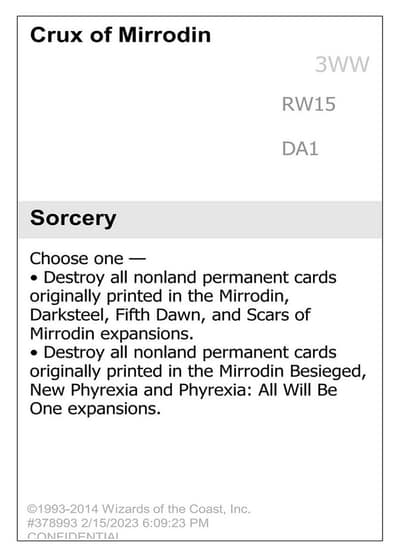 Crux of Mirrodin UNK-RW15 Unknown Event Magic card