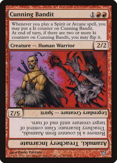 Cunning Bandit // Azamuki, Treachery Incarnate 99 Betrayers of Kamigawa Magic card